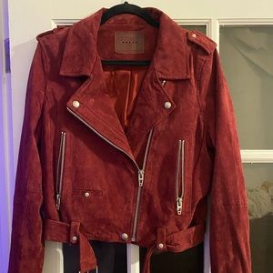 Blank NYC Suede Jacket Burgundy Size Large